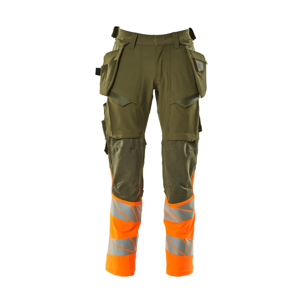 Mascot 19131-711 Broek Met Spijkerzakken Mosgroen High Vis Oranje