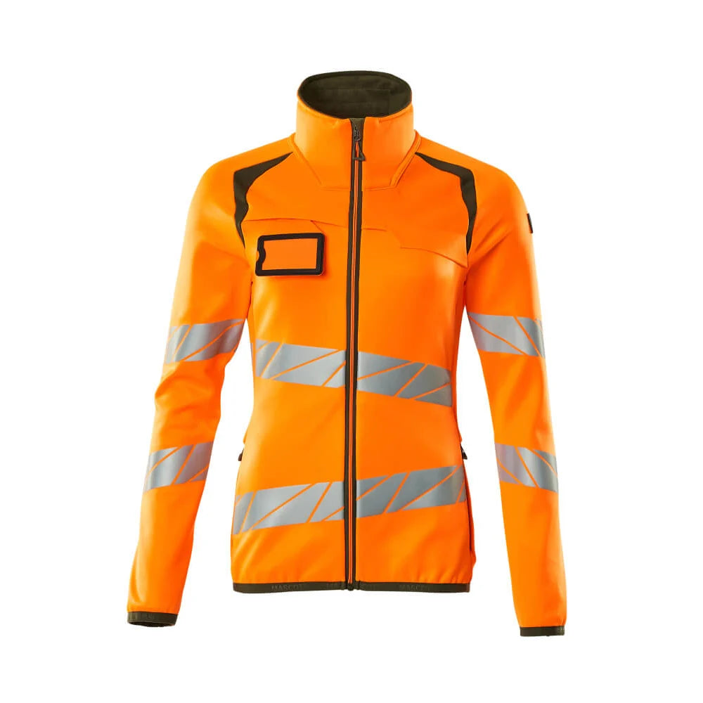 Mascot 19153-315 Fleecetrui Met Rits High Vis Oranje Mosgroen