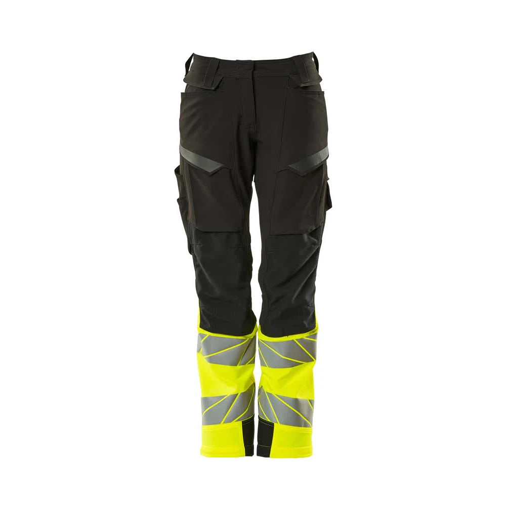 Mascot 19178-511 Broek Met Kniezakken Zwart High Vis Geel
