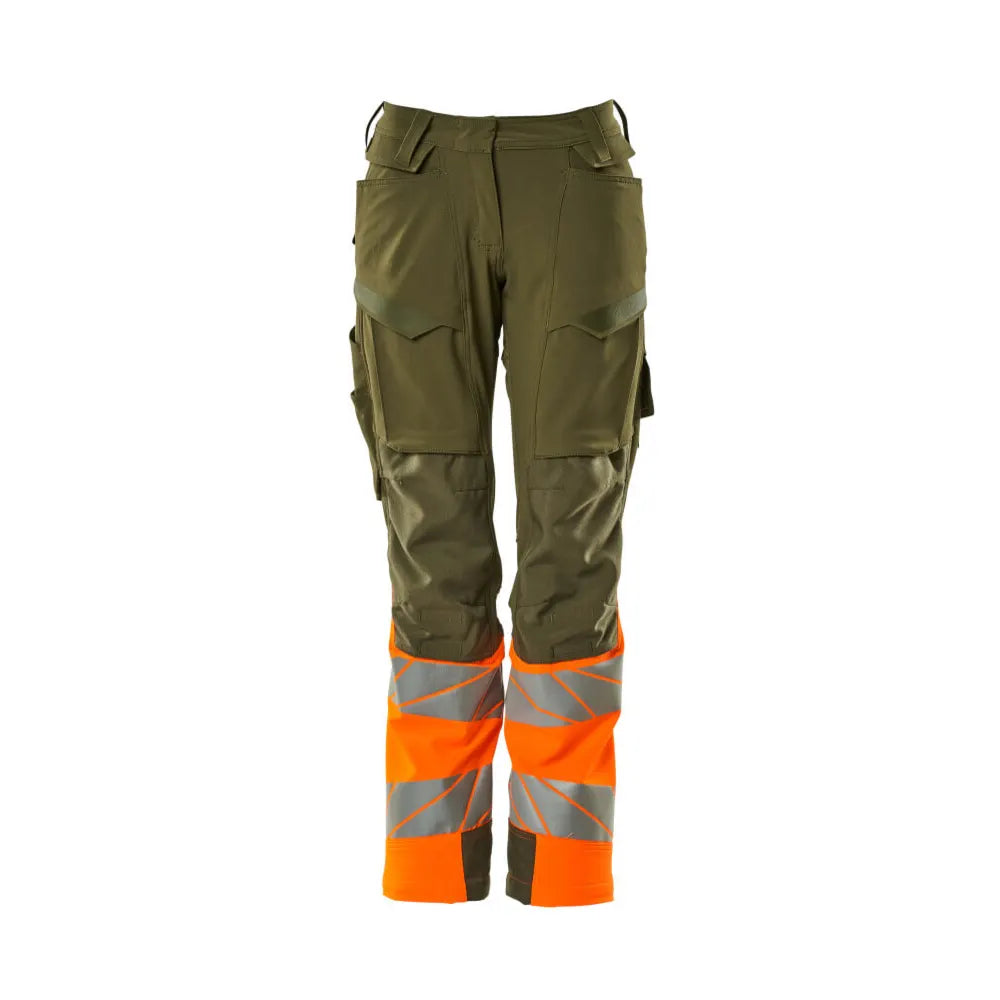 Mascot 19178-511 Broek Met Kniezakken Mosgroen High Vis Oranje