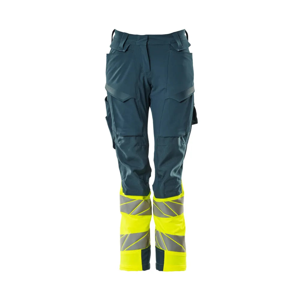 Mascot 19178-511 Broek Met Kniezakken Donkerpetrol High Vis Geel