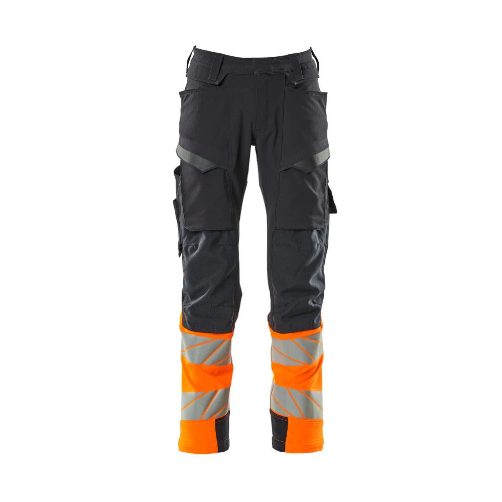 Mascot 19179-511 Broek Met Kniezakken Donkermarine High Vis Oranje