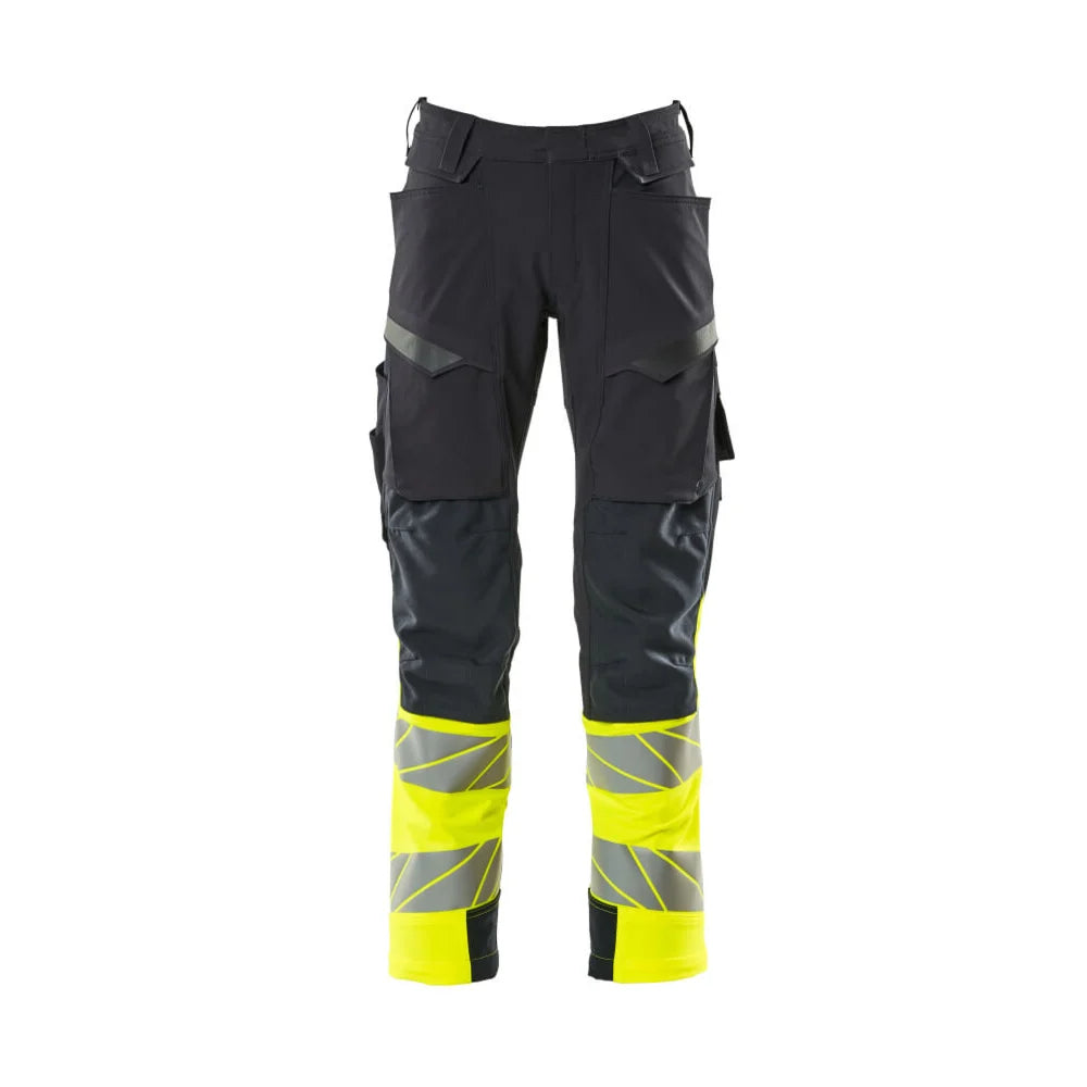 Mascot 19179-511 Broek Met Kniezakken Donkermarine High Vis Geel