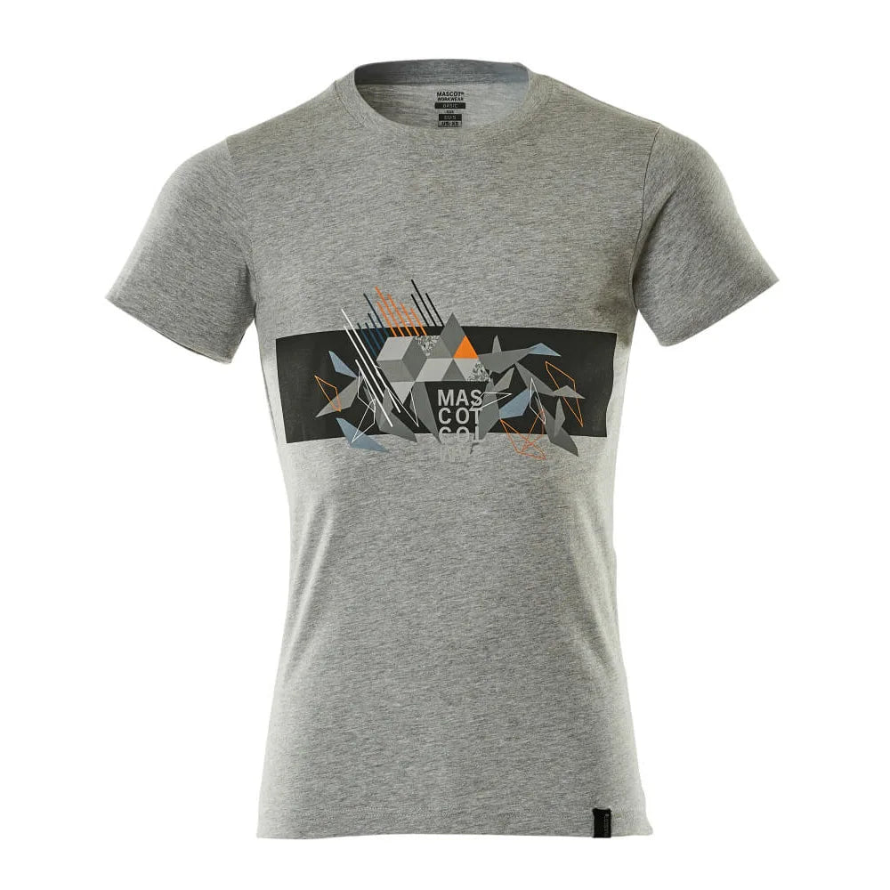 Mascot 19182-965 T-Shirt Grijs Gemeleerd High Vis Oranje
