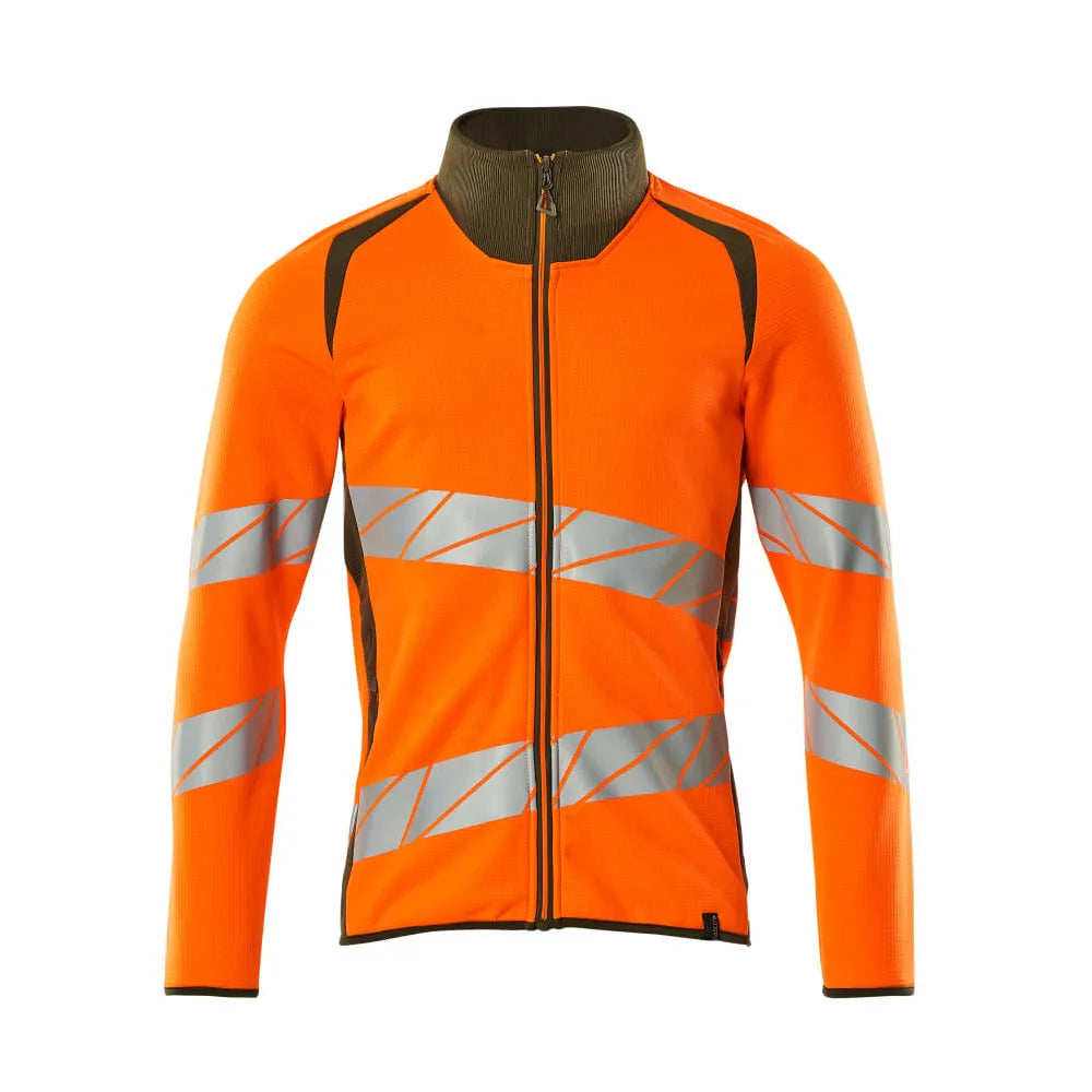 Mascot 19184-781 Sweatshirt Met Rits High Vis Oranje Mosgroen