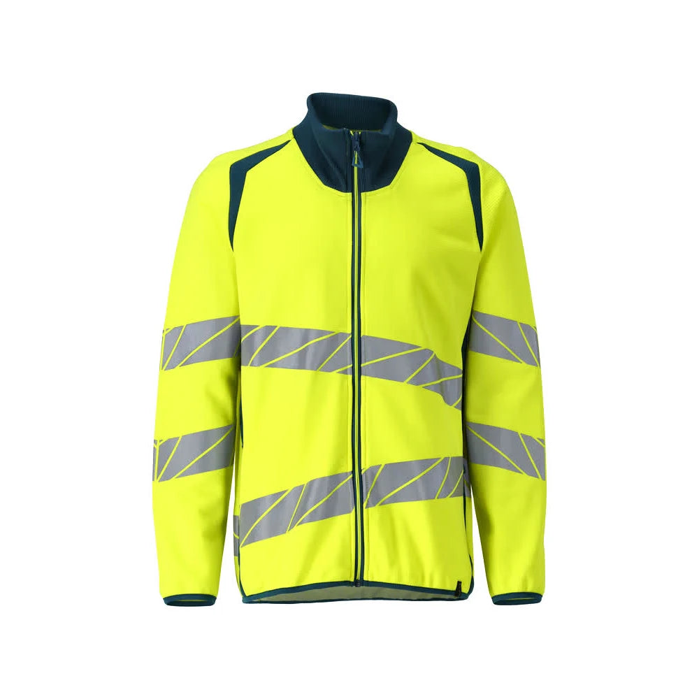 Mascot 19184-781 Sweatshirt Met Rits High Vis Geel Donkerpetrol