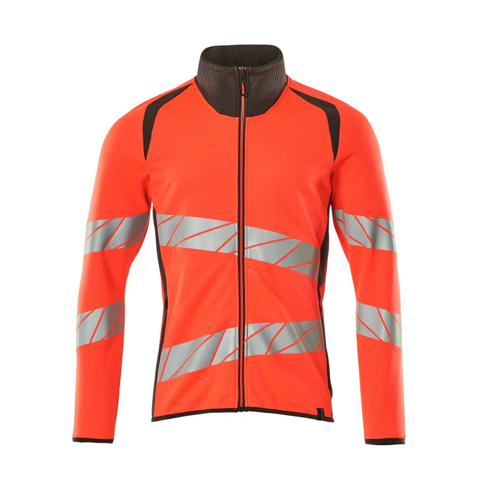Mascot 19184-781 Sweatshirt Met Rits High Vis Rood Donkerantraciet