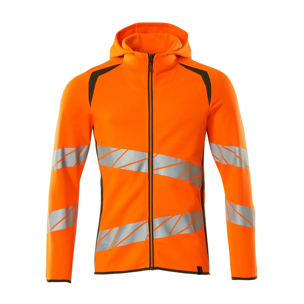 Mascot 19284-781 Capuchontrui Met Rits High Vis Oranje Mosgroen