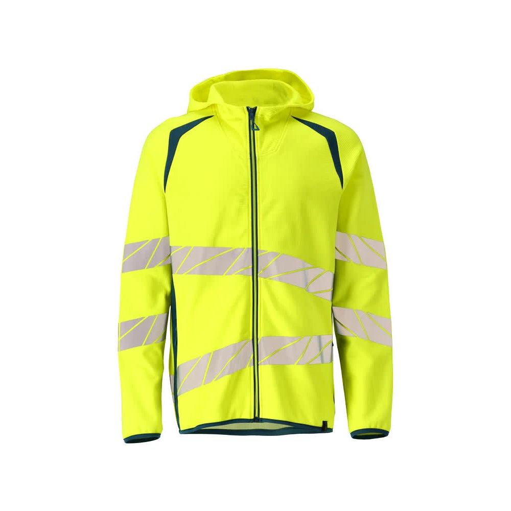 Mascot 19284-781 Capuchontrui Met Rits High Vis Geel Donkerpetrol
