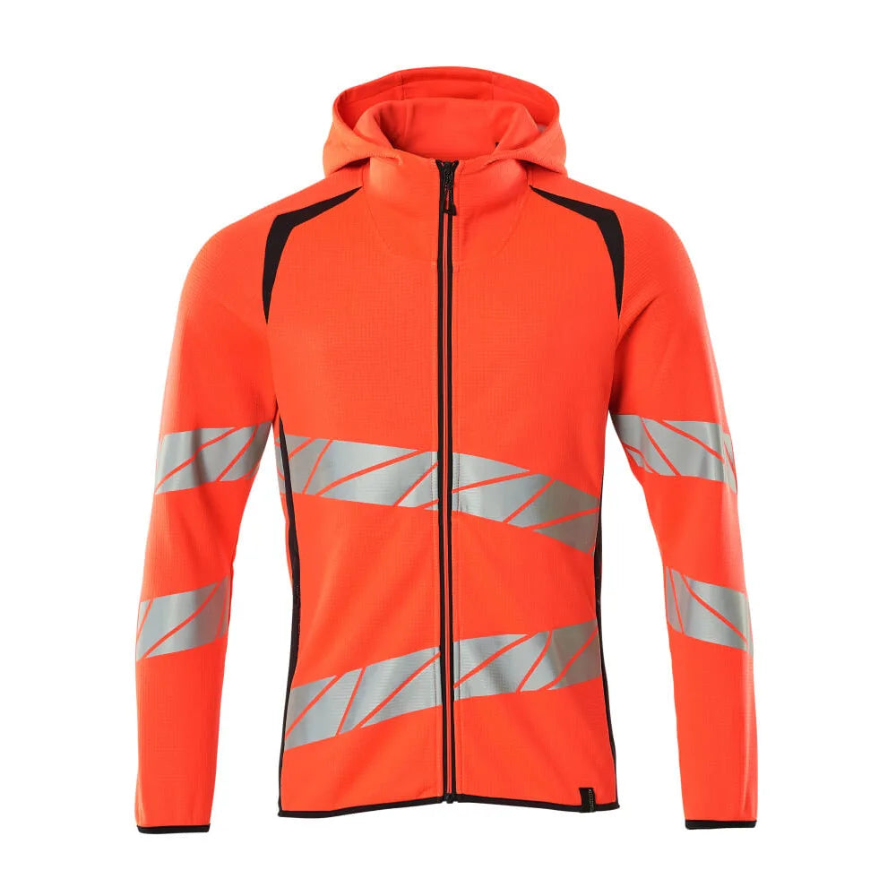 Mascot 19284-781 Capuchontrui Met Rits High Vis Rood Donkermarine