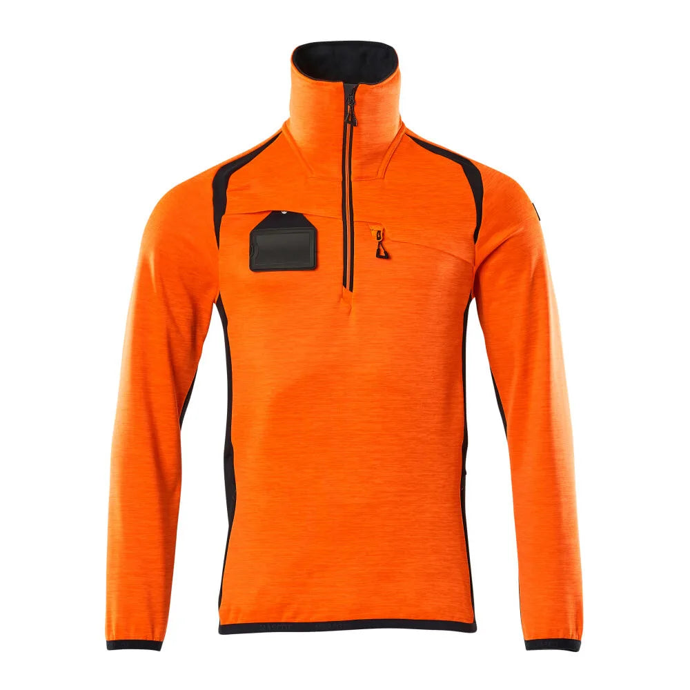 Mascot 19303-316 Fleecetrui Met Korte Rits High Vis Oranje Donkermarine