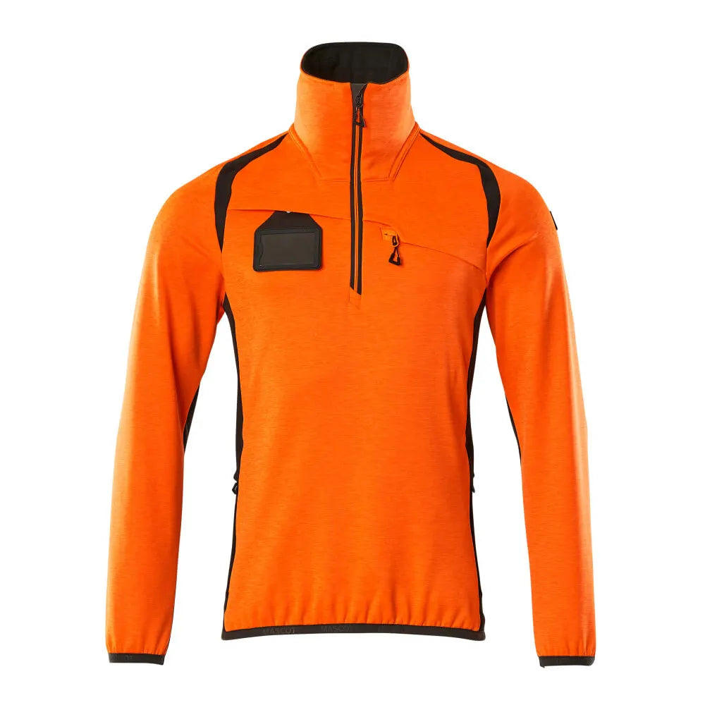 Mascot 19303-316 Fleecetrui Met Korte Rits High Vis Oranje Donkerantraciet