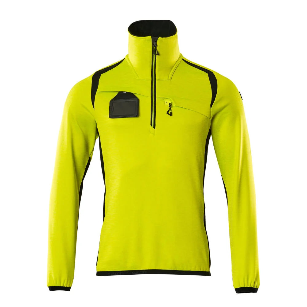 Mascot 19303-316 Fleecetrui Met Korte Rits High Vis Geel Zwart