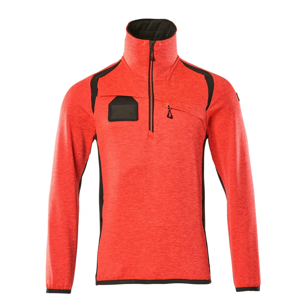 Mascot 19303-316 Fleecetrui Met Korte Rits High Vis Rood Donkerantraciet