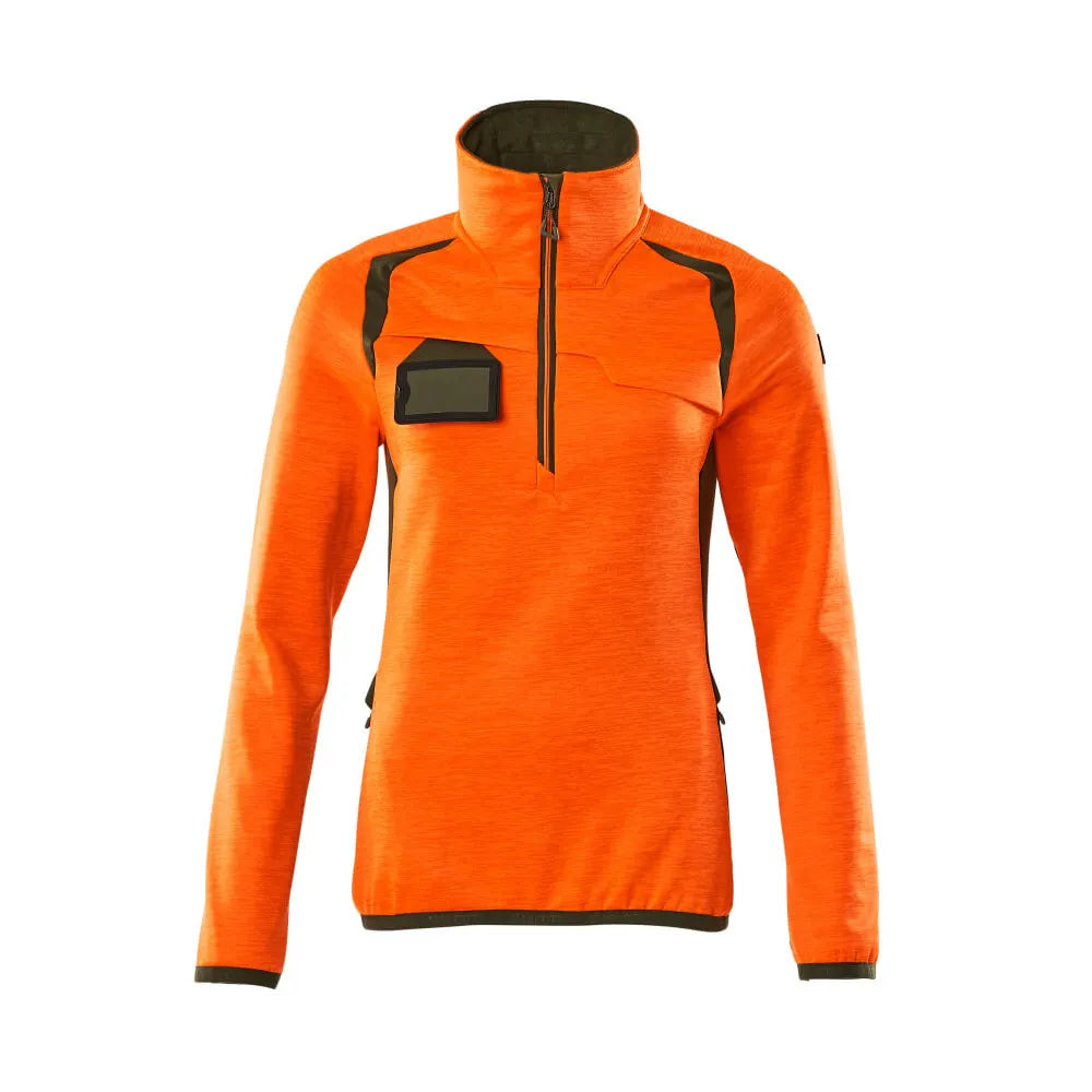 Mascot 19353-316 Fleecetrui Met Korte Rits High Vis Oranje Mosgroen