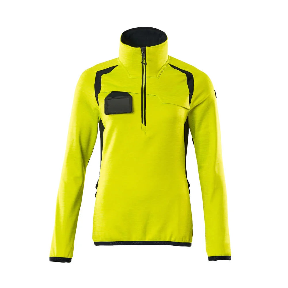 Mascot 19353-316 Fleecetrui Met Korte Rits High Vis Geel Donkermarine