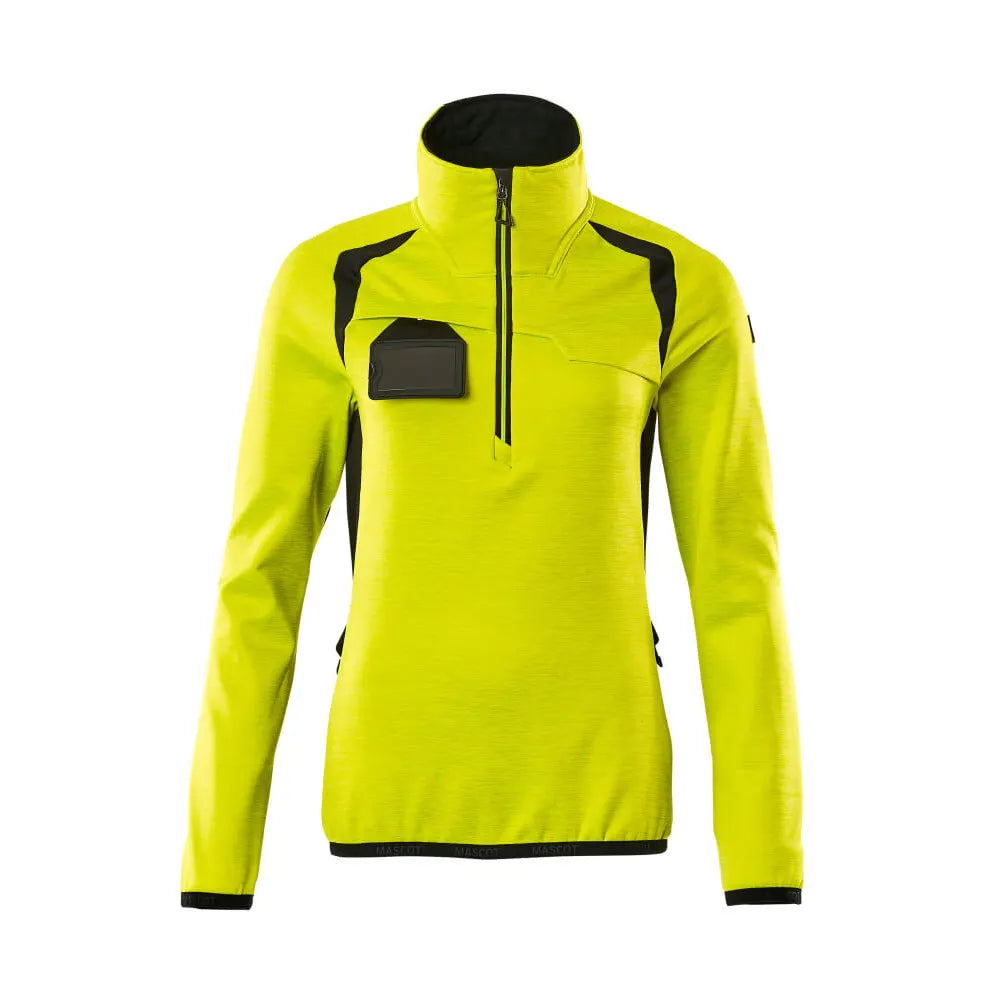 Mascot 19353-316 Fleecetrui Met Korte Rits High Vis Geel Zwart