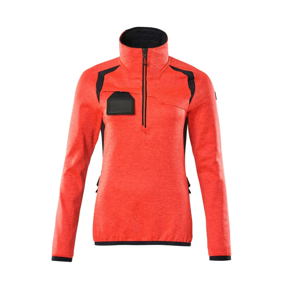 Mascot 19353-316 Fleecetrui Met Korte Rits High Vis Rood Donkermarine