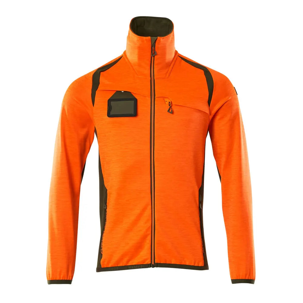 Mascot 19403-316 Fleecetrui Met Rits High Vis Oranje Mosgroen