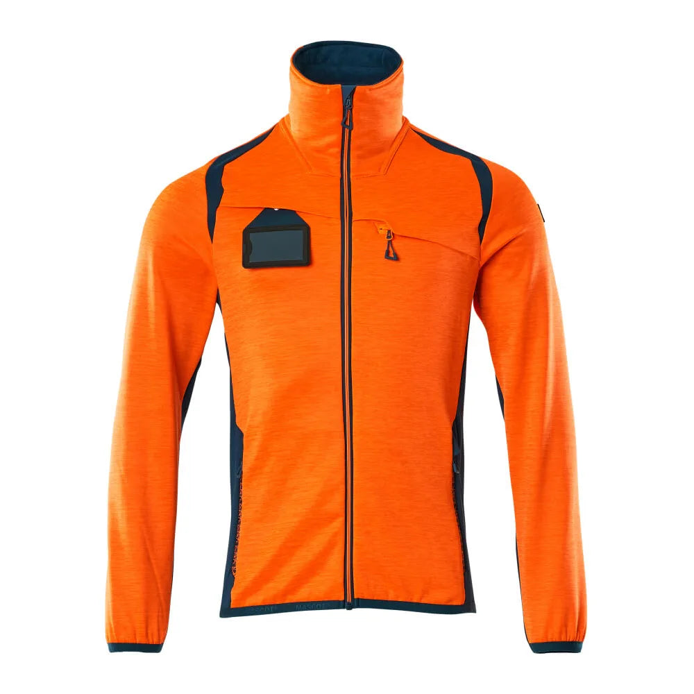 Mascot 19403-316 Fleecetrui Met Rits High Vis Oranje Donkerpetrol