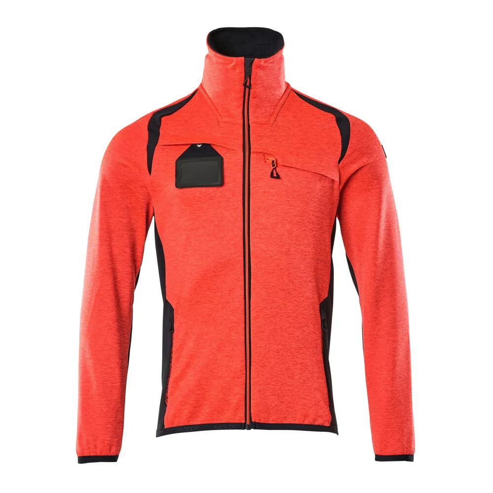 Mascot 19403-316 Fleecetrui Met Rits High Vis Rood Donkermarine