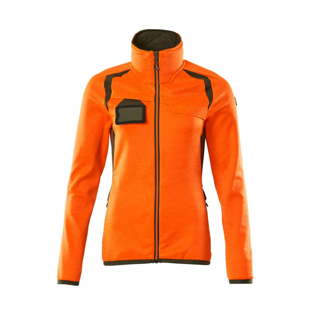 Mascot 19453-316 Fleecetrui Met Rits High Vis Oranje Mosgroen