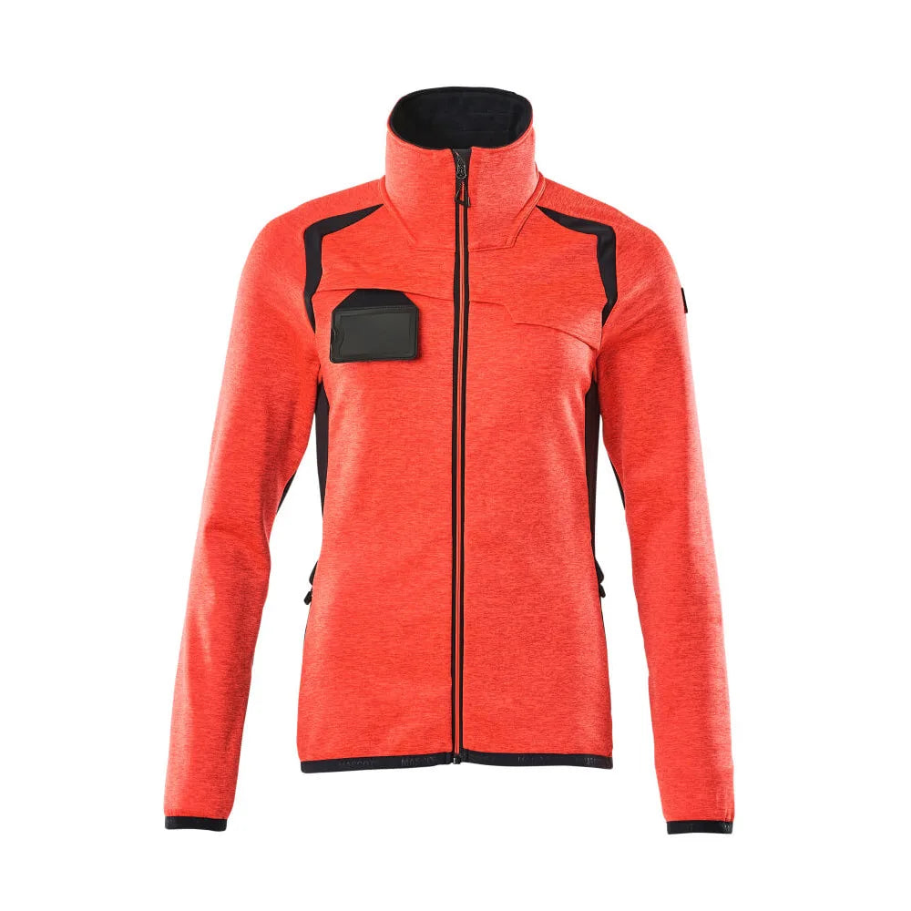 Mascot 19453-316 Fleecetrui Met Rits High Vis Rood Donkermarine