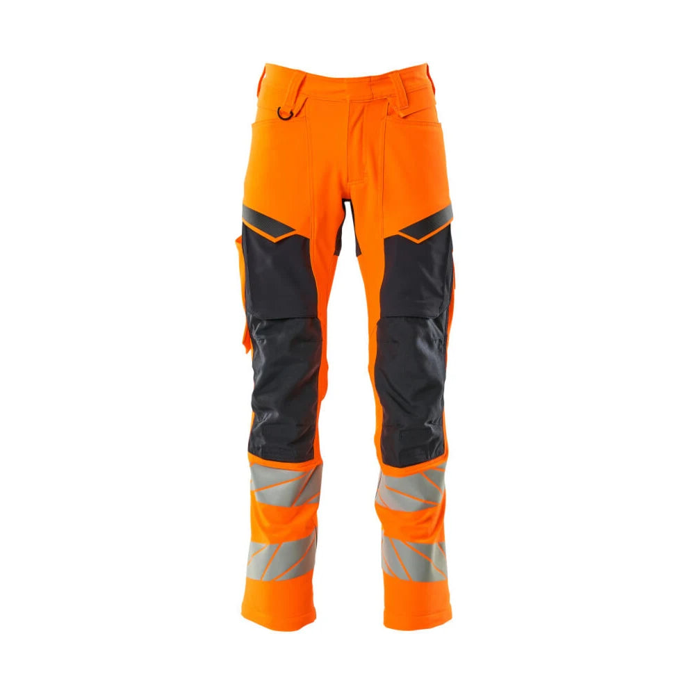 Mascot 19479-711 Broek Met Kniezakken High Vis Oranje Donkermarine