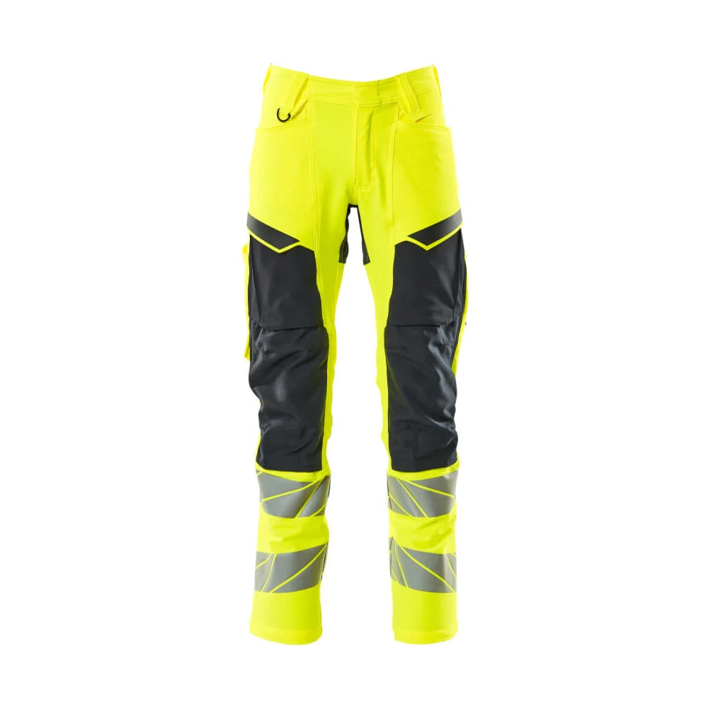 Mascot 19479-711 Broek Met Kniezakken High Vis Geel Donkermarine