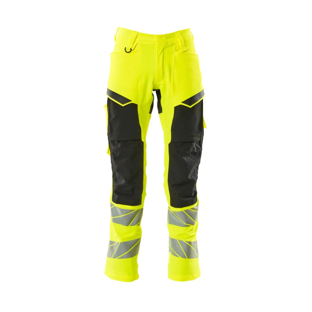 Mascot 19479-711 Broek Met Kniezakken High Vis Geel Zwart