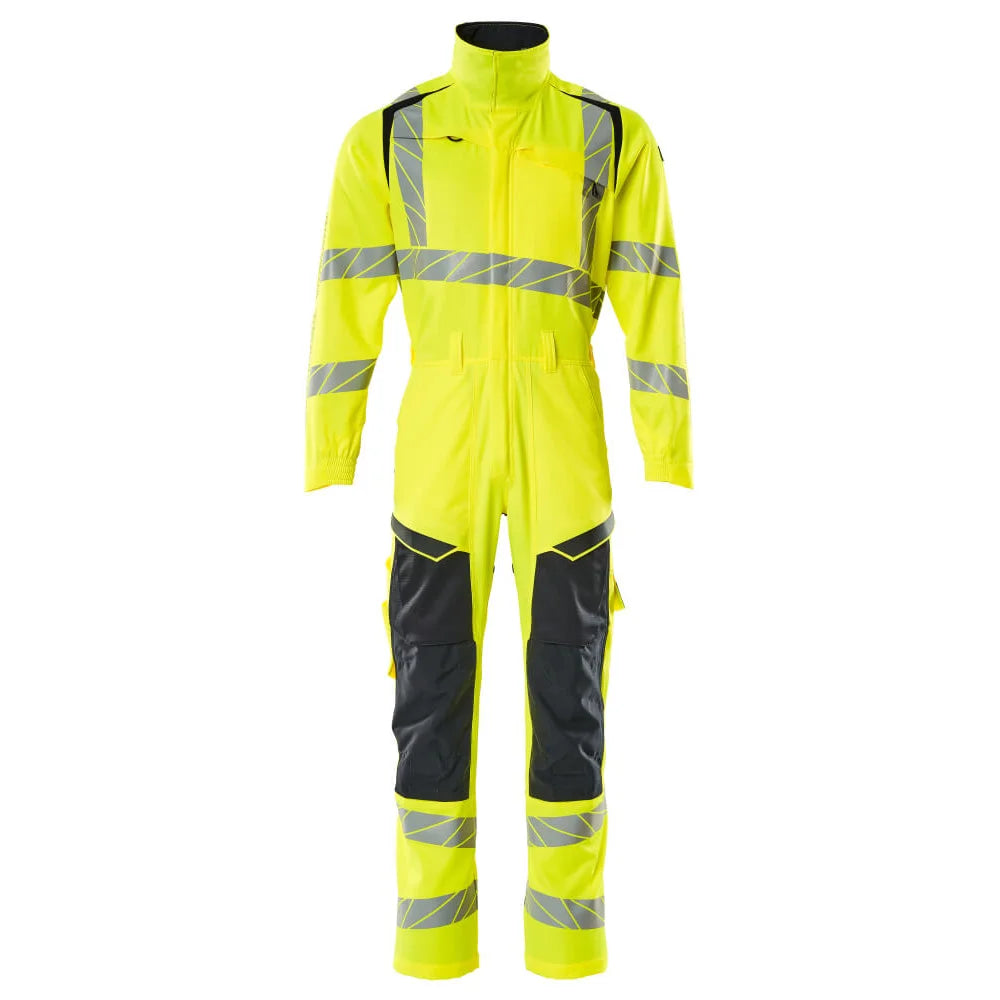 Mascot 19519-236 Overall Met Kniezakken High Vis Geel Donkermarine