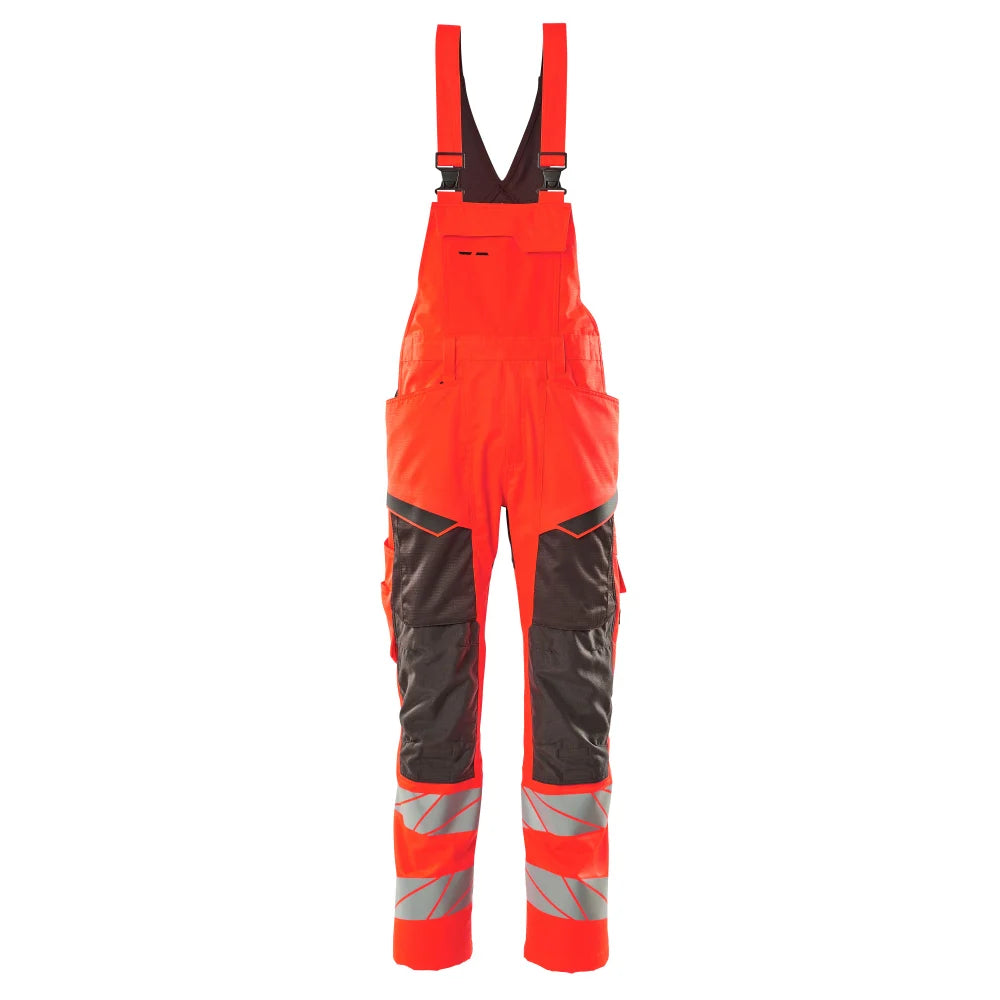 Mascot 19569-236 Amerikaanse Overall Met Kniezakken High Vis Rood Donkerantraciet