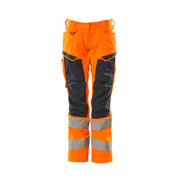 Mascot 19578-236 Broek Met Kniezakken High Vis Oranje Donkermarine