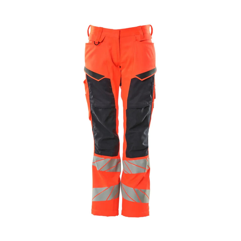 Mascot 19578-236 Broek Met Kniezakken High Vis Rood Donkermarine