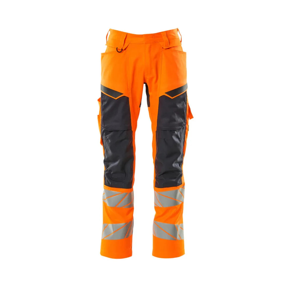 Mascot 19579-236 Broek Met Kniezakken High Vis Oranje Donkermarine