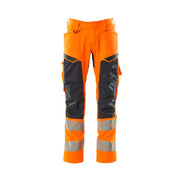Mascot 19579-236 Broek Met Kniezakken High Vis Oranje Donkermarine
