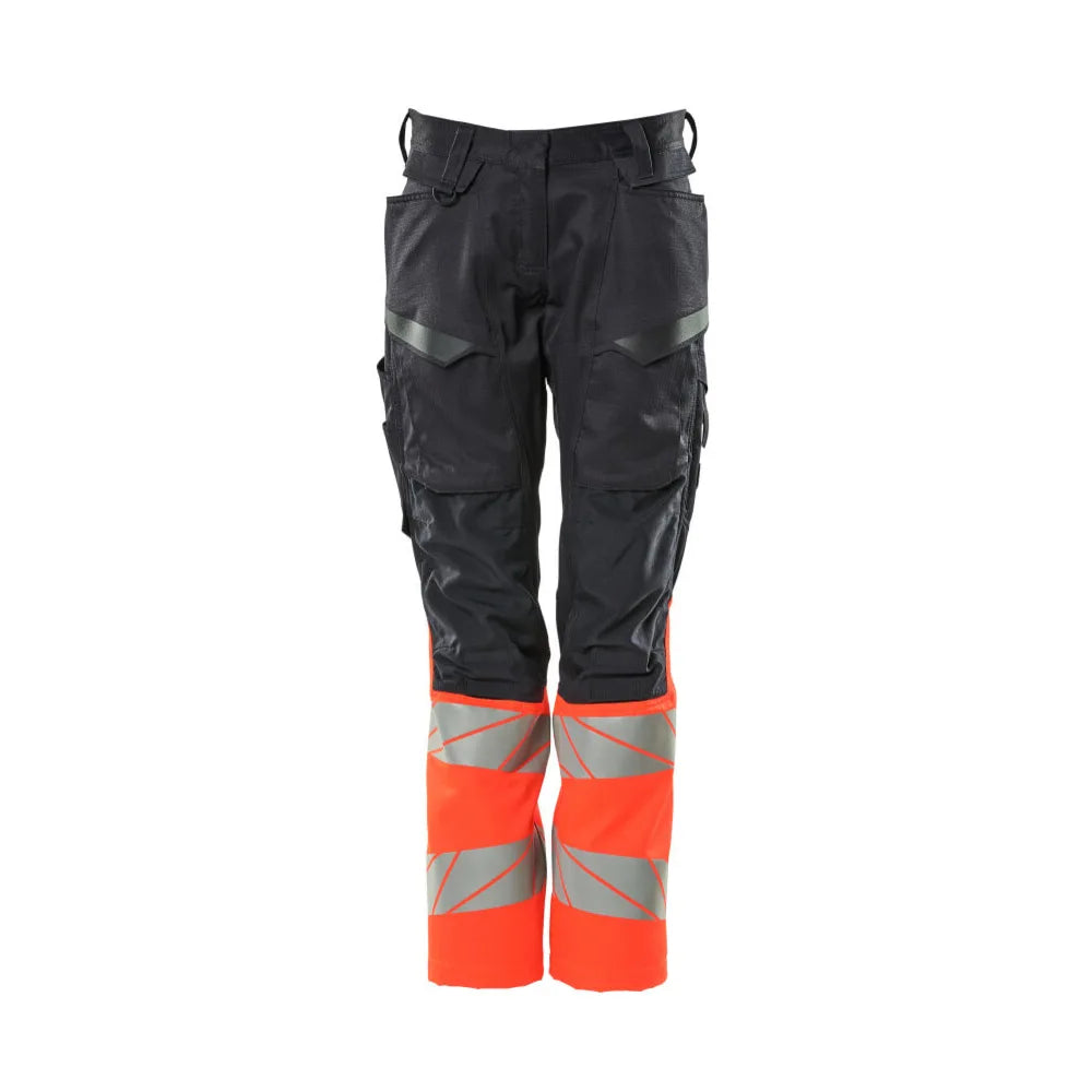 Mascot 19678-236 Broek Met Kniezakken Donkermarine High Vis Rood
