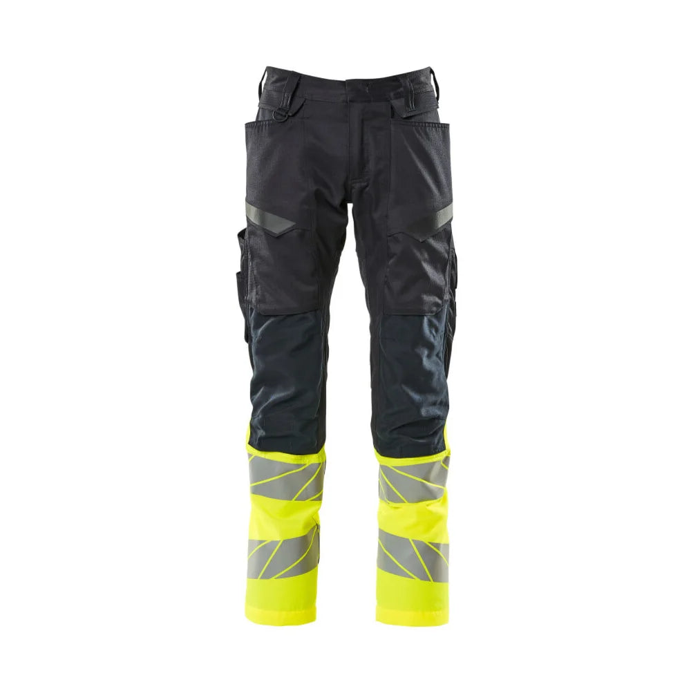 Mascot 19679-236 Broek Met Kniezakken Donkermarine High Vis Geel