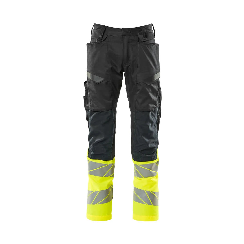 Mascot 19679-236 Broek Met Kniezakken Zwart High Vis Geel