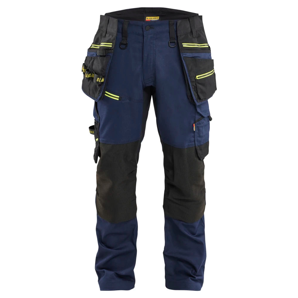 Blaklader 1970 1149 Striker Werkbroek Met Stretch Donker Marineblauw High Vis Geel
