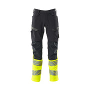 Mascot 19879-711 Broek Met Kniezakken Donkermarine High Vis Geel
