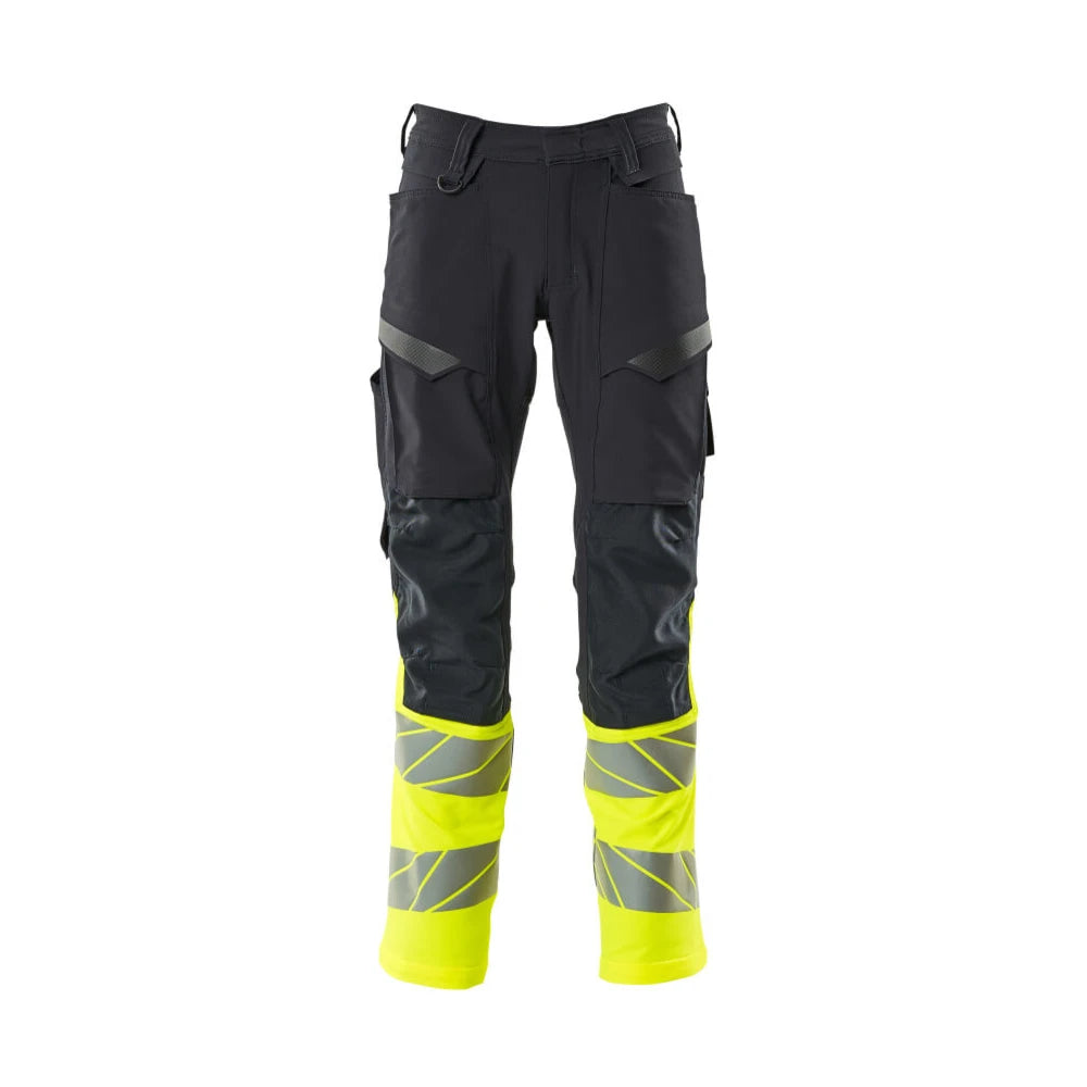Mascot 19879-711 Broek Met Kniezakken Donkermarine High Vis Geel