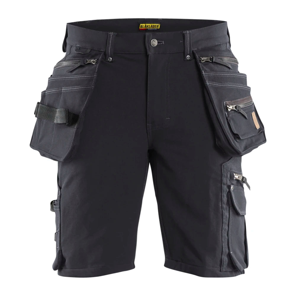 Blaklader 1988 1644 Short 4-Weg Stretch Met Gereedschapszakken Donkergrijs Zwart