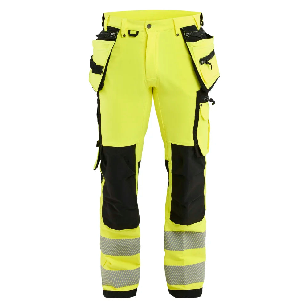 Blaklader 1997 1642 High Vis Werkbroek 4-Weg Stretch Met Gereedschapszakken High Vis Geel Zwart
