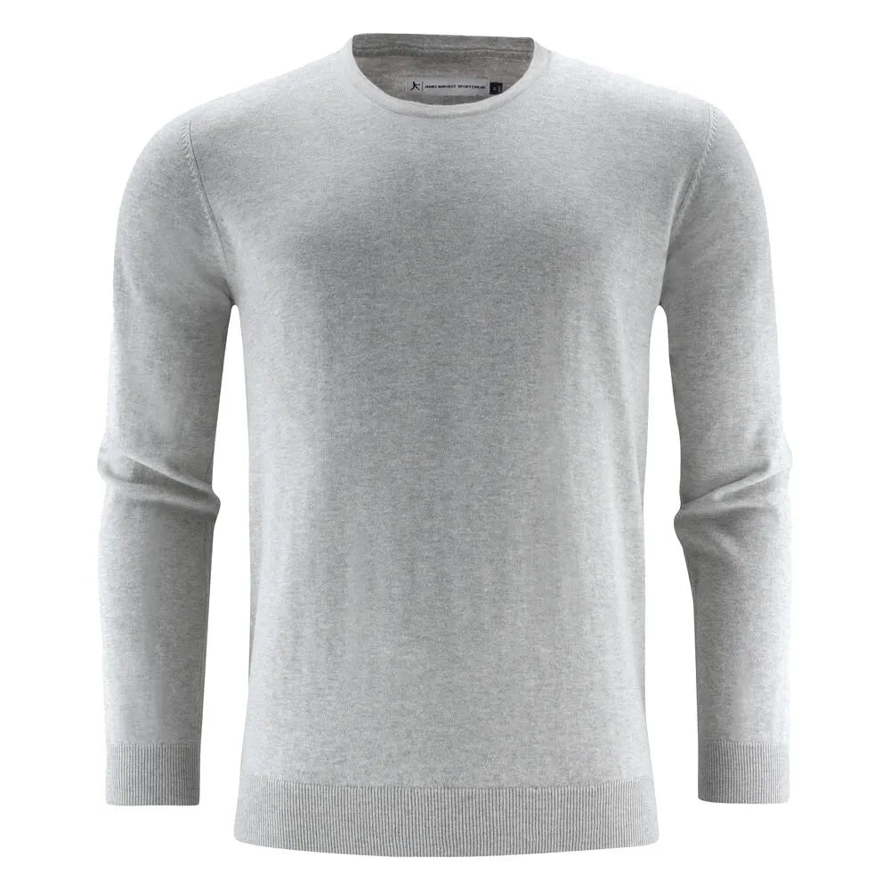 James Harvest Ashland U Gebreide Sweater Heren Grijs Mêlée