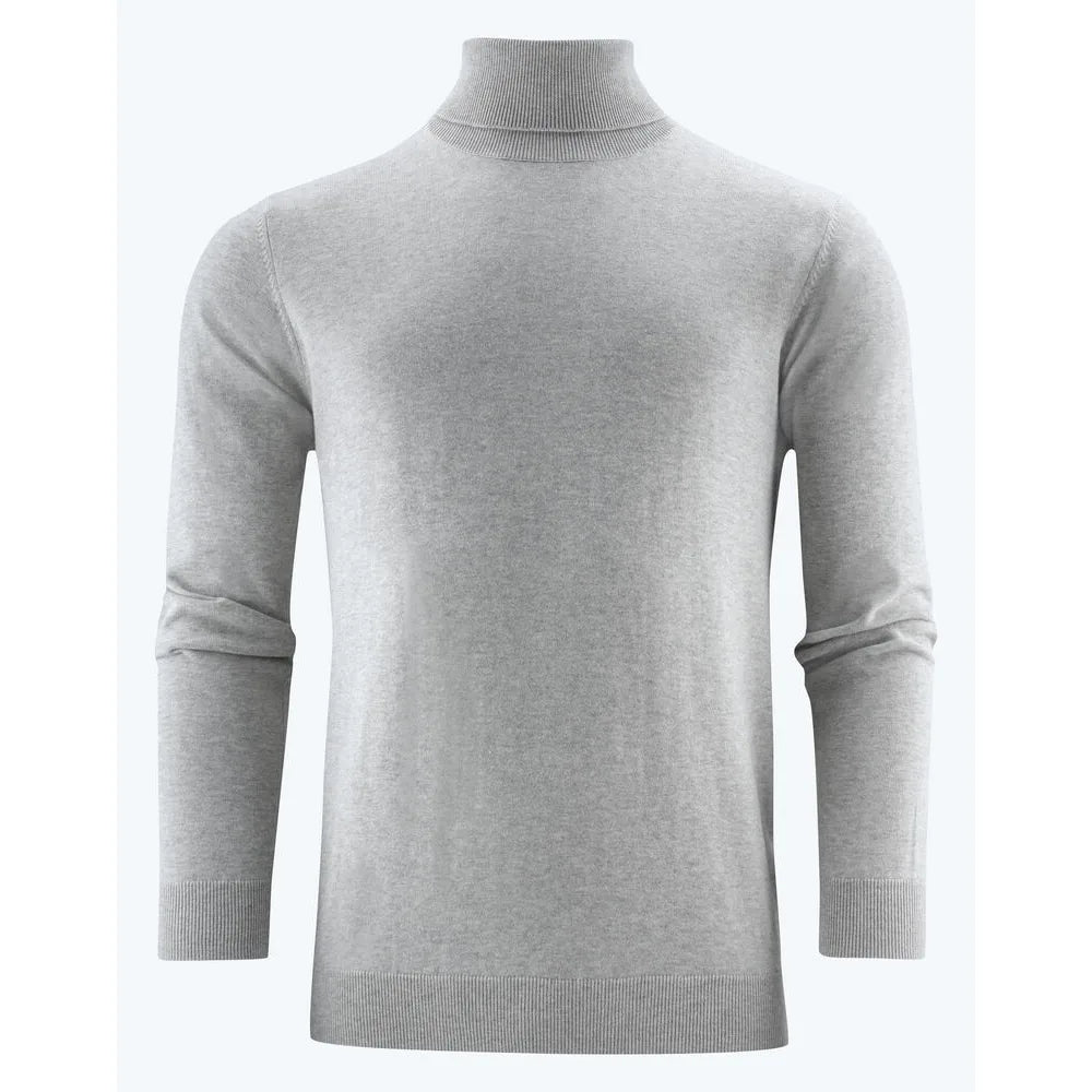 James Harvest Ashland Turtle Gebreide Sweater Heren Grijs Mêlée
