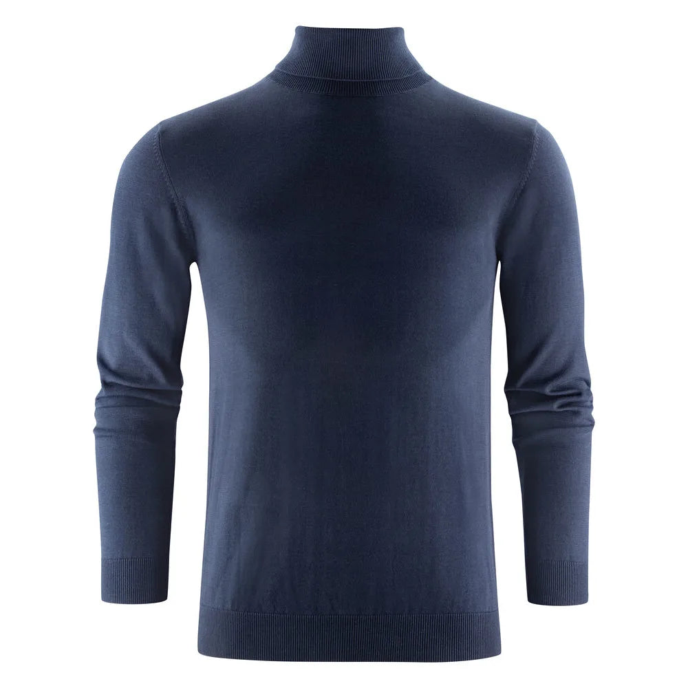 James Harvest Ashland Turtle Gebreide Sweater Heren Marine