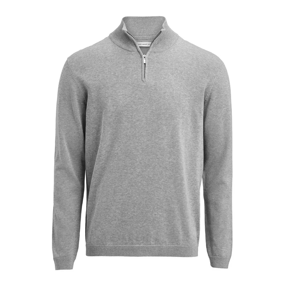 James Harvest Ashland Halfzip Gebreide Sweater Unisex Grijs Mêlée