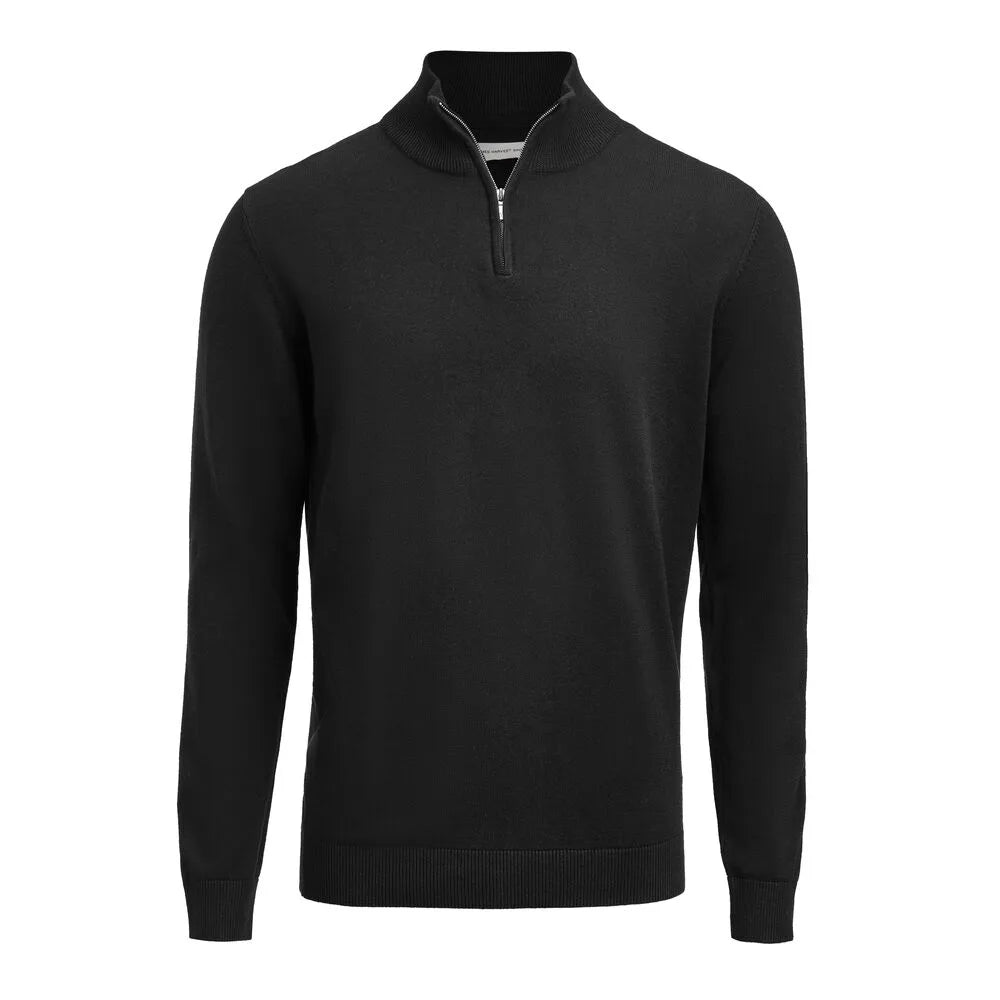 James Harvest Ashland Halfzip Gebreide Sweater Unisex Zwart