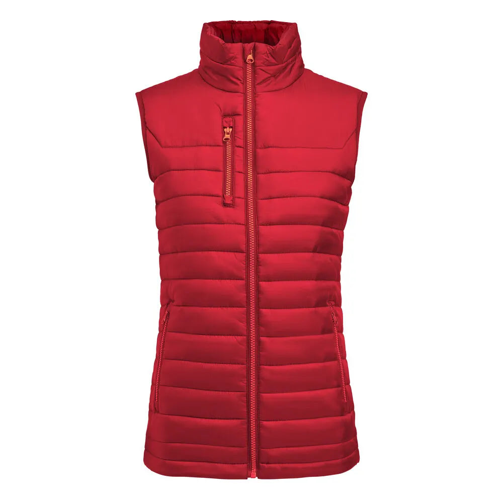 James Harvest Meadows Vest Bodywarmer Dames Rood